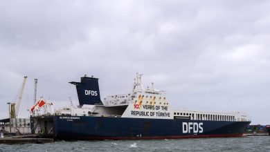 تغادر-ميناء-دمياط-السفينة-(-olympos-seaways)-التابعة-للخط-الملاحي-«roro-»